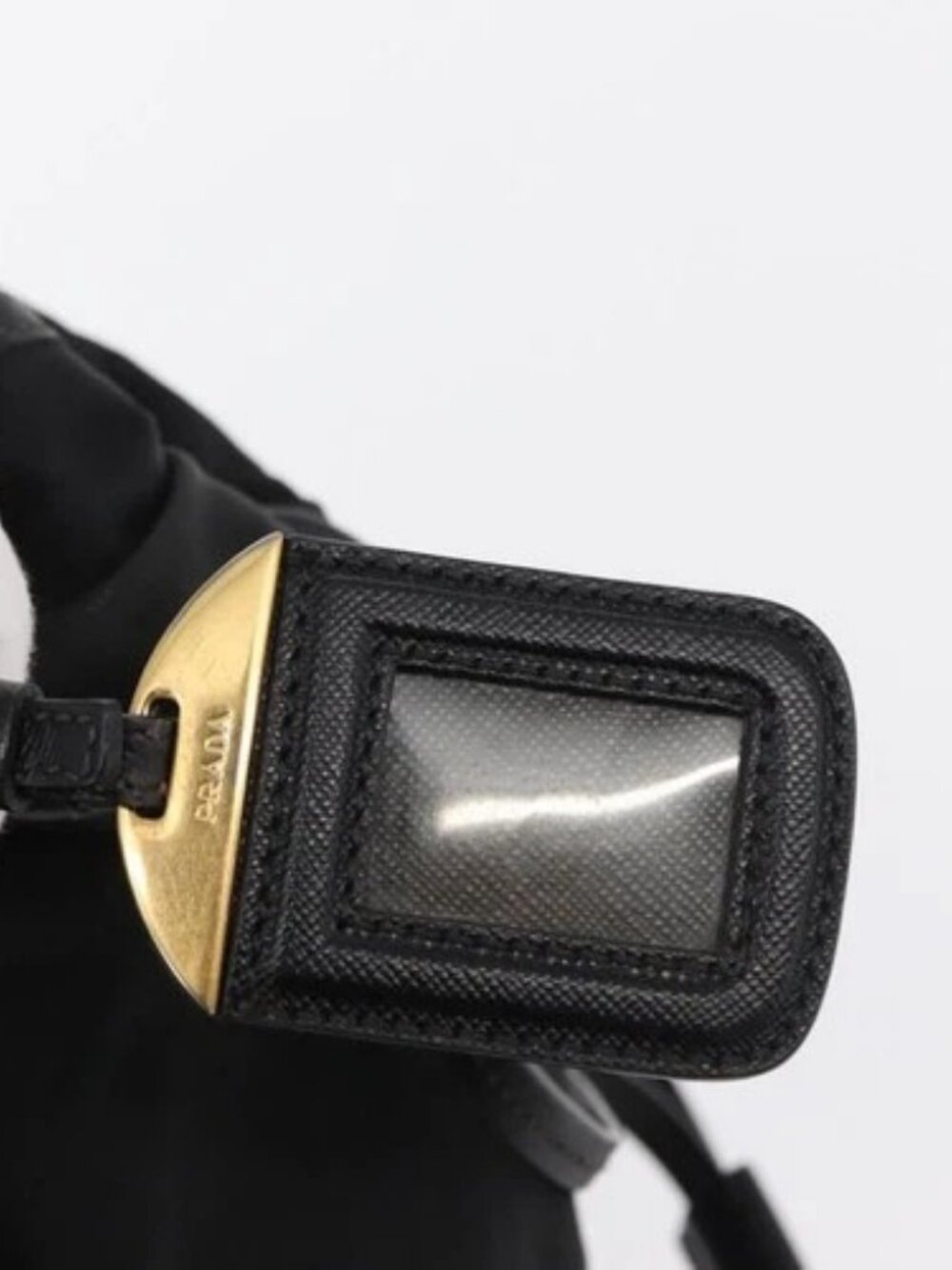 PRADA Tote Bag Nylon Black Gold Auth 157581 - Picture 12 of 16